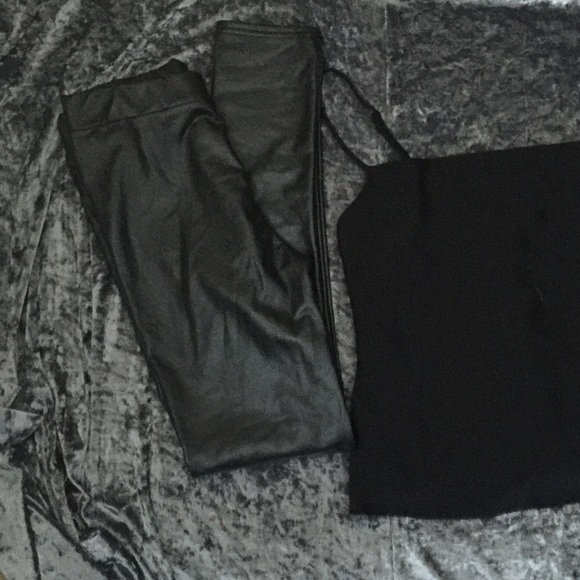 Pants - Faux Leather Leggings